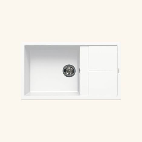 Evier granit blanc Luisina MAESTOSO 1 grand bac 1 petit égouttoir (1/5)