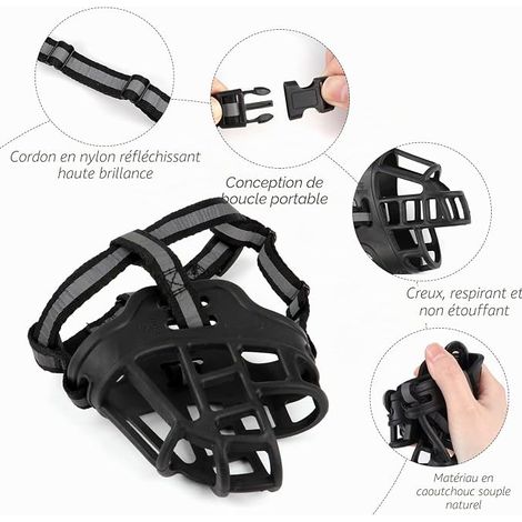 Muselière pour Chien, Museau en Silicone Souple pour Chiens, avec Bandeau Respirant en Maille et Nylon Résistant pour Petits,Moyens Et Grands Chiens (1/4)