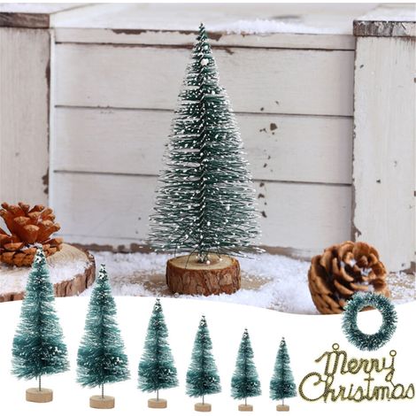 Adorno navideño en miniatura Yakbaofuo con borlas azul verdosas, decoración de escritorio para Navidad y Halloween.