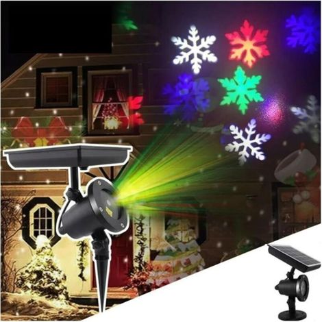 Projecteur décoratif, projecteur de flocons de neige de Noël à énergie solaire, projecteur de chutes de neige étanche, lampe de jardin de fête de Noël extérieure, guirlandes lumineuses (1/5)