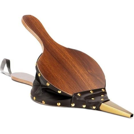 Soufflet de cheminée en bois 42 cm Soufflet de feu Allume-feu rapide Souffleur d'air Soufflet en bois Soufflet à main Air Pear avec cordon Grill BBQ et camping (1/4)