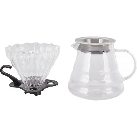 Cafetière à filtre en verre de 600 ml avec dosette et filtre en papier pour la maison (1/5)