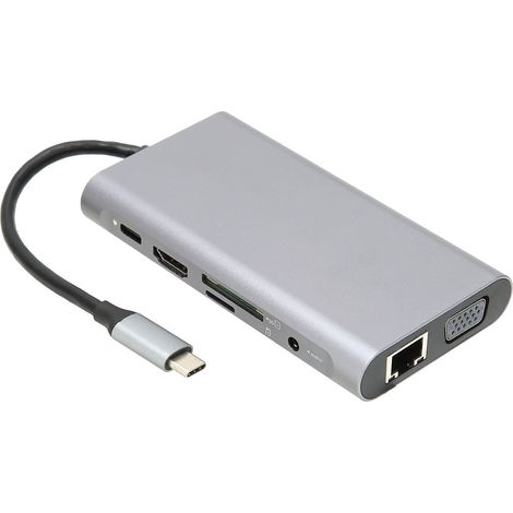 Station d'accueil 10 en 1 Type-C vers HDMI avec USB PD pour transfert de données et multimédia (1/5)