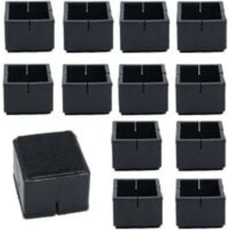 12Pcs Protege Pied de Chaise Carré 42-48mm Protège Jambes Table et Chaise PVC Capuchons Carrés avec Feutre Protege Pied de Chaise Carre Noir pour Jambes de Chaise Jambes de Table Jambes de Sofa (1/5)