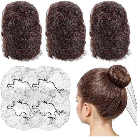 Filets à cheveux invisibles Alipis maille élastique fibres de coton couleur café maintien cheveux en place (1/5)