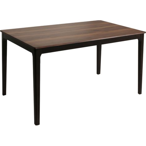 Table de salle à manger en bois et HPL 135 x 80 cm aspect bois de sheesham pieds foncés 040008543