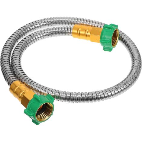 Raccord plat en acier inoxydable pour tuyau d'arrosage (lot de 3) (1/5)