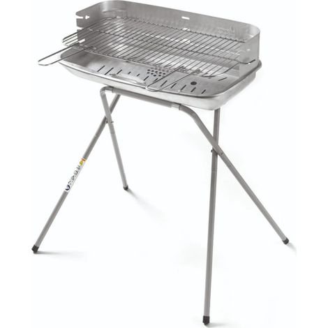 Ompagrill Holzkohlegrill 60-40 Professional Aluminisierter Stahl Grillrost 60x36 cm