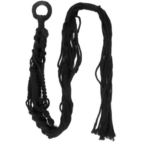 Cordon De Coton Tressé Noir Pour Pot De Fleur Suspension -