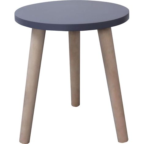 Rebecca Mobili Wohnzimmertisch rund Beistelltisch Grau Holz Mdf 39x34x34