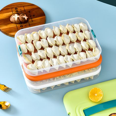 Boîte de Rangement Alimentaire 3 Étages Empilable pour Réfrigérateur, Plateau avec Couvercle pour Conserves et Surgelés (1/5)