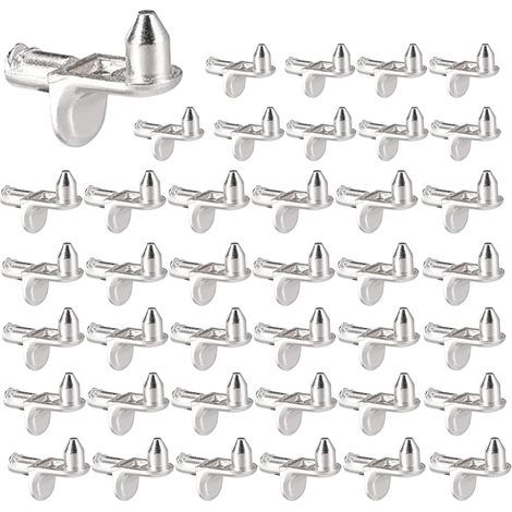 40 piezas de soportes para estantes en forma de L de 5 mm para muebles, armarios, librerías, gabinetes y accesorios de oficina. (1/5)