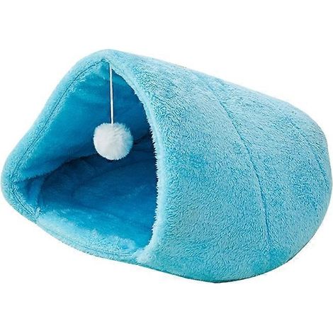 Voici une proposition de titre produit en français (caractères : 189) :

Grotte chaude en peluche pour chat, lit tente douillet pour petit chien, maison moelleuse avec fond épais, nid doux pour animal (1/4)