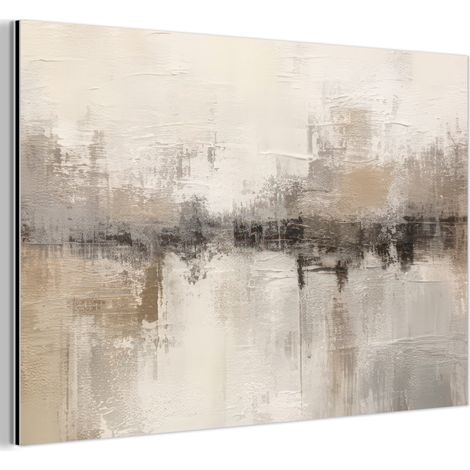 TABLEAU EN MÉTAL Art moderne - Abstrait - Beige Décoration Murale 120x80