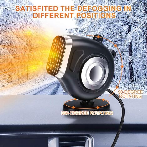 Calefactor para coche 2 en 1 con calentamiento rápido, 12 V 120 W, con funciones de calefacción y refrigeración, desempañador integrado, enchufe para encendedor de cigarrillos, base giratoria de 360°  (1/5)