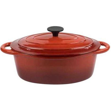Cazuela de hierro fundido ovalada con tapa Cop Normandie cm 33 Asa
