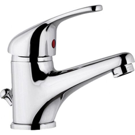 Miscelatore rubinetto serie delfino per lavabo ottone colore cromato con piletta (1/3)
