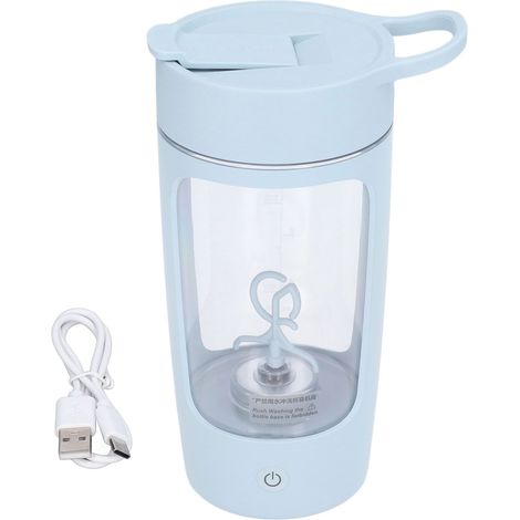 Bouteille mélangeuse électrique 650 ml rechargeable USB, bleue, sans BPA, pour poudres - Idéale bureau et maison (1/5)