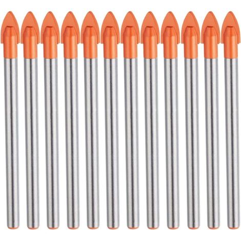 10 Forets Carrelage 6 mm pour Céramique et Verre – Embout Triangulaire (1/4)