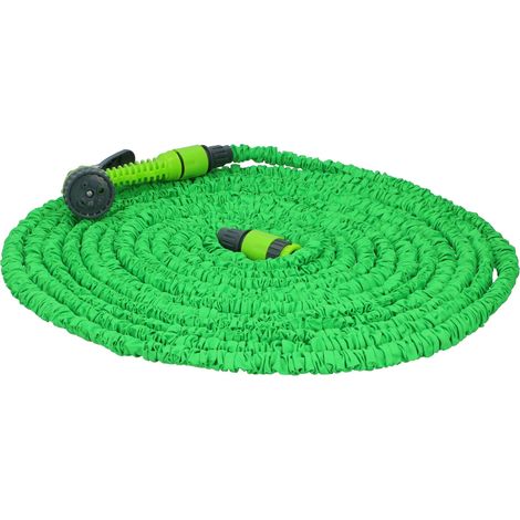 Tuyau d'arrosage Extensible jusqu'à 30 m avec Pistolet Multifonction, Vert (1/5)