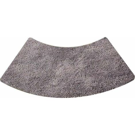 Tappetino da doccia rotondo con bordo smerlato, tappetino da doccia semicircolare in microfibra, lavabile in lavatrice, antiscivolo, grigio, 45x100 cm (1/4)