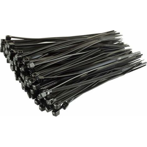 250pcs Colliers de serrage en plastique petits, colliers de serrage noirs ,Série 5, longueur 350 mm