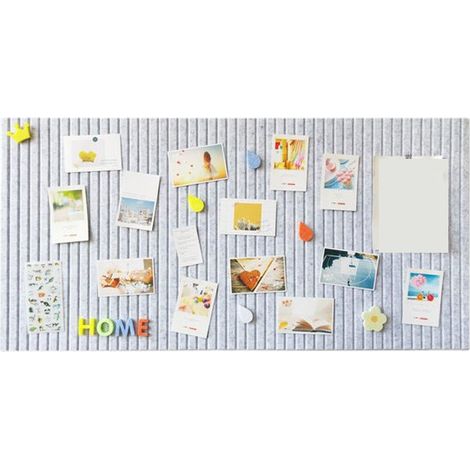 Bacheca decorativa pieghevole in feltro con nastro adesivo per esporre foto, ideale per scuola, casa e ufficio (grigio chiaro) (1/4)