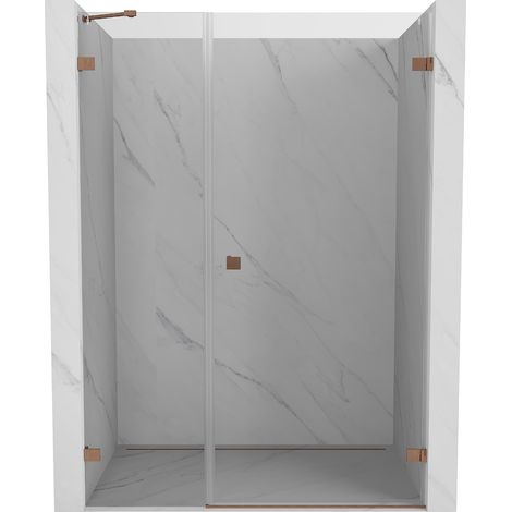 Mexen Lunar-B Duschtür schwenkbar rechts 110 cm, transparent, gebürstetes Kupfer - 832S-110-050-65-00-P (1/5)