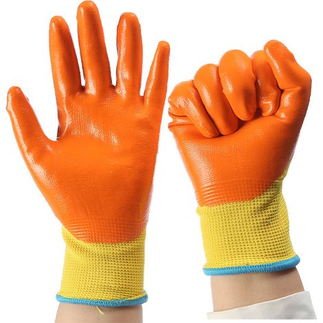 Filiyano-1 paire de gants de jardin (pour enfants), gants de jardin caoutchoutés, gants de travail de protection pour une utilisation en extérieur (1/3)