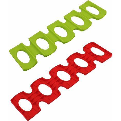 VURAHOME - 2pcs Silicone Vin Stacker, Réfrigérateur Pliable Can Beer Vin Bouteille Rack, Support Tapis empilage Outil de Rangement Space Saver Organiseur.Rouge et Vert(30.8 9.5 0.5cm) (1/5)