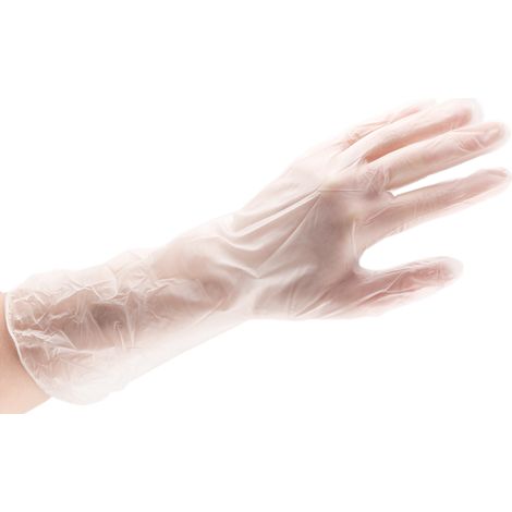 Gants jetables Jetables en Vinyle RS PRO, taille 7 - S x 100 ( Prix pour Boîte de 100 )