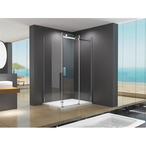 Glaswerk Westfalen - Ela Boxdoccia angolare 100x80x195 cm con porta scorrevole, piatto doccia e sifone inclusi (1/5)