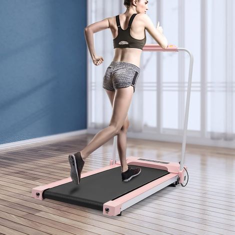Elektrischer Mini-Laufband mit Armlehnen, Klappbarer elektrischer Laufband, LED-Bildschirm und Fernbedienung, Tischlaufband (1/5)