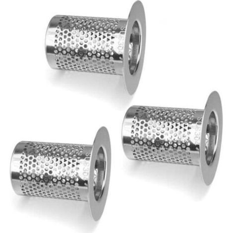 Filtre Cheveux - 3 Pièces - Filtre Évier Acier Inoxydable 304 - Diamètre Installation 5,5 cm Hauteur 5 cm - Pour Salle De Bain Cuisine Balcon (1/4)