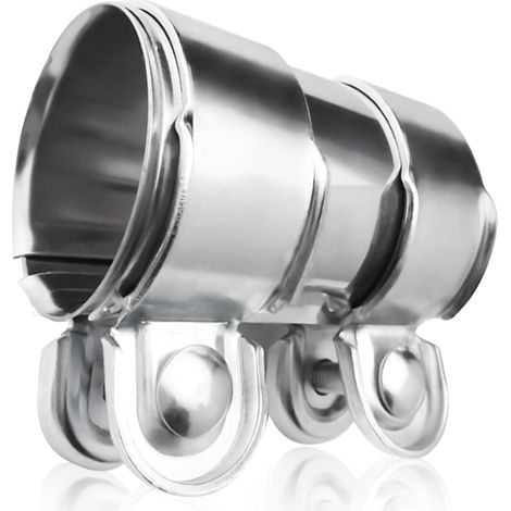 Collier Échappement 50mm, Double Collier D'Échappement Universel, Bande De Tuyau De Silencieux D'Échappement Connecteur Bout À Bout Virole De Serrage D'Échappement En Acier Inoxydable (1/4)