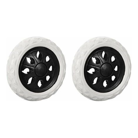Lot de 2 roulettes de rechange pour chariot de courses en caoutchouc mousse (Noir, Roues chaudes) (1/4)