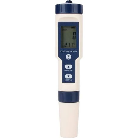 BDD Testeur Multifonctionnel de la qualité de l'eau Testeur d'eau 5 en 1, TDS numérique/EC/Salinité/PH/Compteur de température pour Eau Potable, Piscine, Aquarium, Aquarium, Culture hydroponique (1/4)