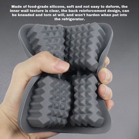 Bac à glaçons rectangulaire 3D, grand moule en Silicone de forme amusante pour whisky, Cocktails, moules ménagers réutilisables (1/5)