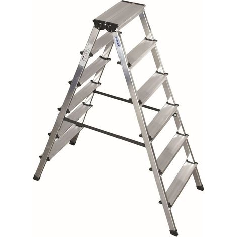 Escabeau double en aluminium 2 x 6 marches