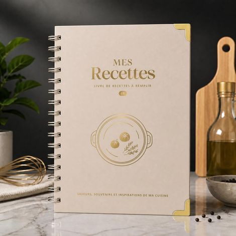 Carnet de Recettes à Remplir A5, Papier Épais 120g, kaki (1/5)