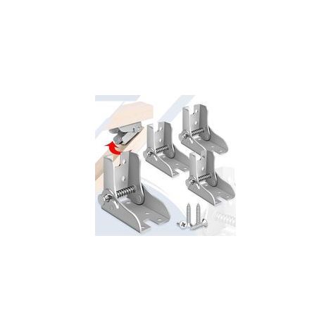 Lot de 4 charnières de pieds rabattables pour table Charnières autobloquantes avec capacité de charge de 80 kg, pliables. (1/5)