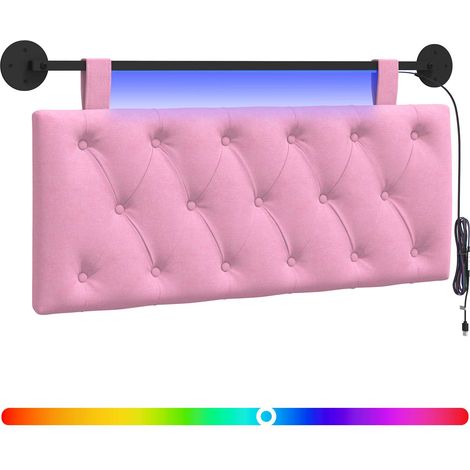 Maison Exclusive - Hängendes Kopfteil Mit LED Licht Rosa Stoff