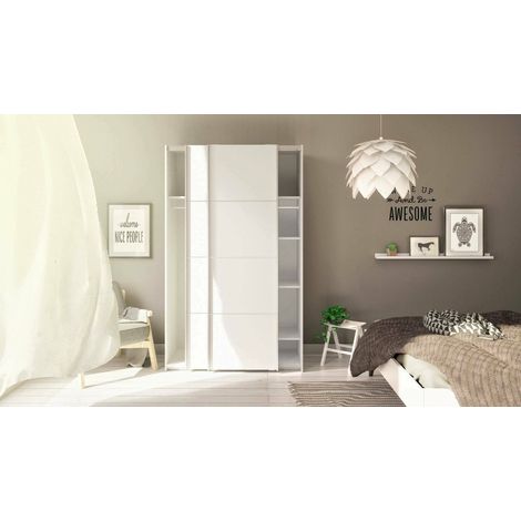 Dmora - Armario 2 puertas Andriano, Muebles de dormitorio, Vestidor, Armario de ropa, 122x64 h202 cm, Blanco (1/5)