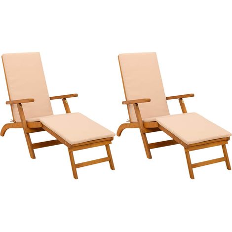 Maison Exclusive - Lettino prendisole reclinabile e pieghevole 2 pcs