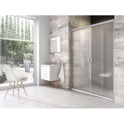 Ravak Blix - Puerta de ducha cuádruple BLDP4-190, 187-191 cm, blanco/vidrio Grape 0YVL0U00ZG