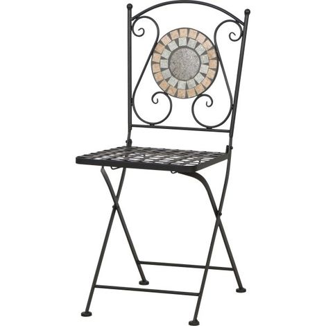 Siena Garden Sedia Prato in Ferro con Decorazione semicircolare con Effetto Mosaico, 70Â cm, Multicolore (1/5)