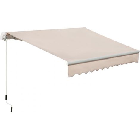 EASYCOMFORT Tenda da Sole a Bracci per Esterno con Manovella, Metallo e Poliestere, 3x2.5m Beige