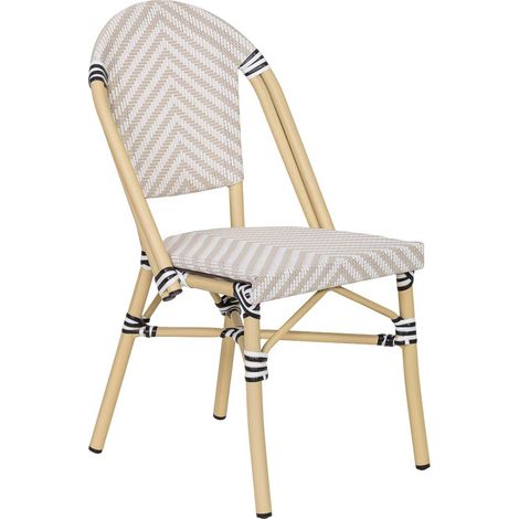 Silla de ratán sintético crema 46x57x88cm