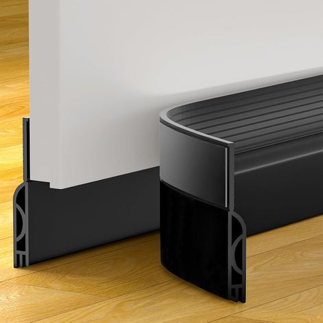 Joint de porte, balai de sol en bas, joints d'étanchéité comblant l'espace du joint de porte, bloqueur de bas pour l'isolation phonique, isolation contre l'air froid, économie d'énergie, installation (1/5)