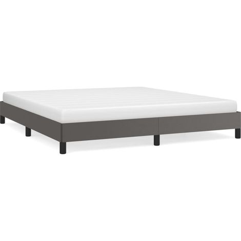 Lit double  Lit adulte  Cadre de lit sans matelas gris 160x200 cm similicuir